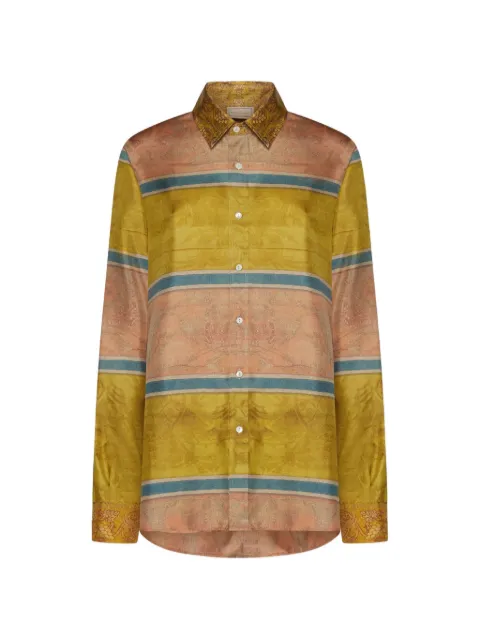 Pierre-Louis Mascia Aloé paisley-print striped shirt Yellow ALOESCML12451SE519348101