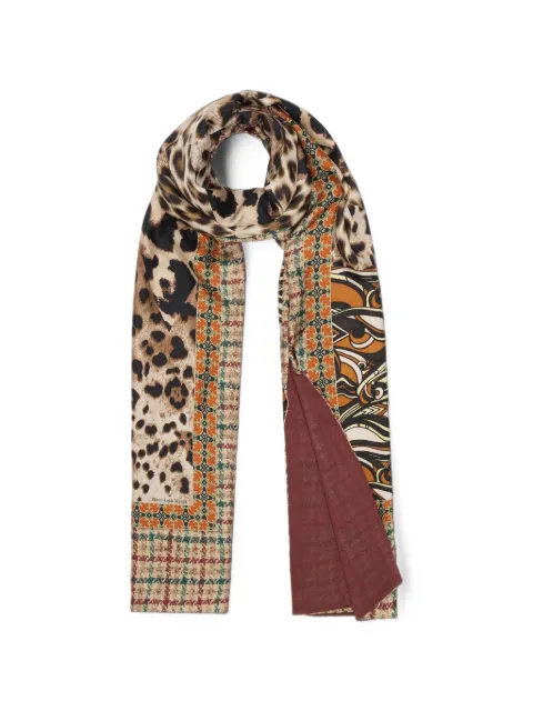 Pierre-Louis Mascia Aloewon leopard-print geometric scarf Brown ALOEWON065X190DSE518916101