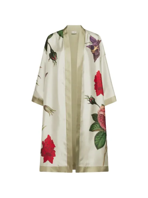 Pierre-Louis Mascia Aloe floral-print kimono Neutrals ALOEKM12528SE519258101