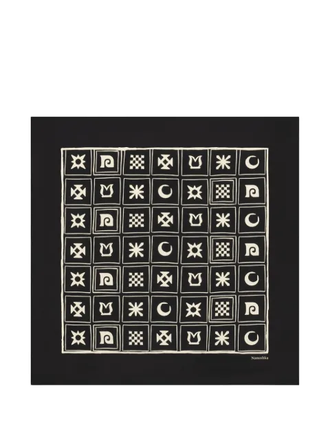 Nanushka Shoul Kopjafa-print scarf Black NU24CRSC01199