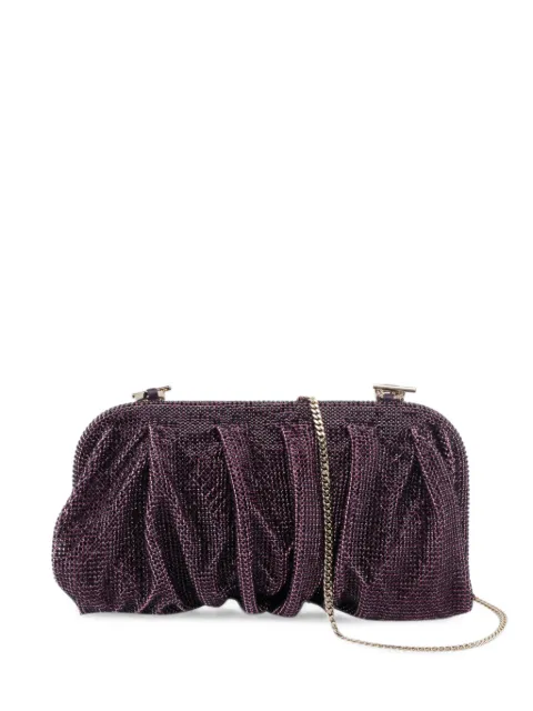 Benedetta Bruzziches Venus crystal-embellished ruched clutch bag Purple 010176