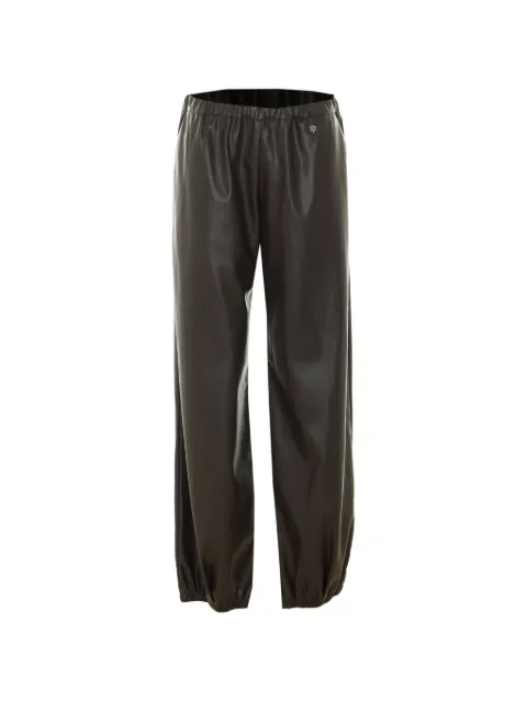 Aniye By elasticated faux-leather track pants Brown 181194