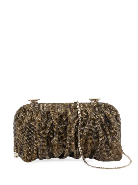 Benedetta Bruzziches Venus crystal-embellished ruched cross bosy bag Gold 010
