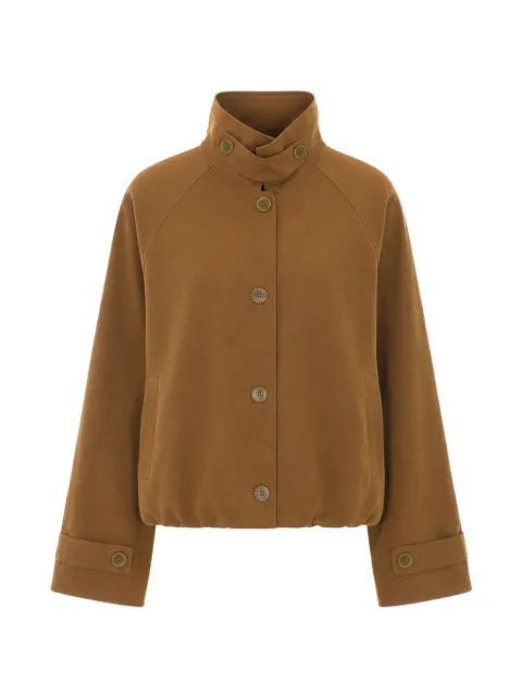 Ele button-up high-neck jacket Brown 0008MARRONE
