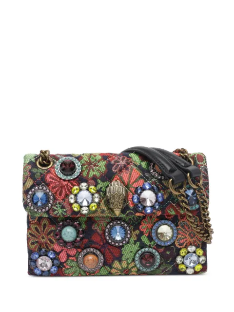 Kurt Geiger London Kensington Octavia embellished floral shoulder bag Black 4698499609