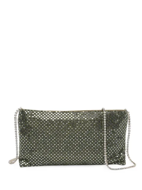 Benedetta Bruzziches Your Best Friend crystal-embellished chain-strap clutch bag Green 015179