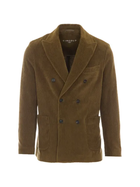 Circolo 1901 double-breasted corduroy blazer Green CN540221480
