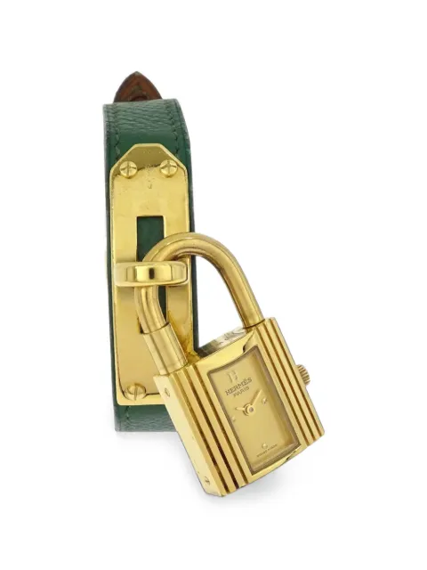 Hermès Pre-Owned 1995 Kelly Courchevel 20mm watch Gold 168352