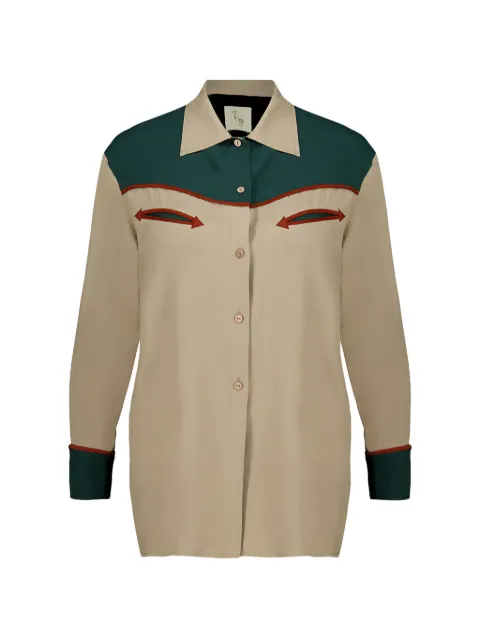 PAULA piping-detail cowboy shirt Grey NARCISAGRAY