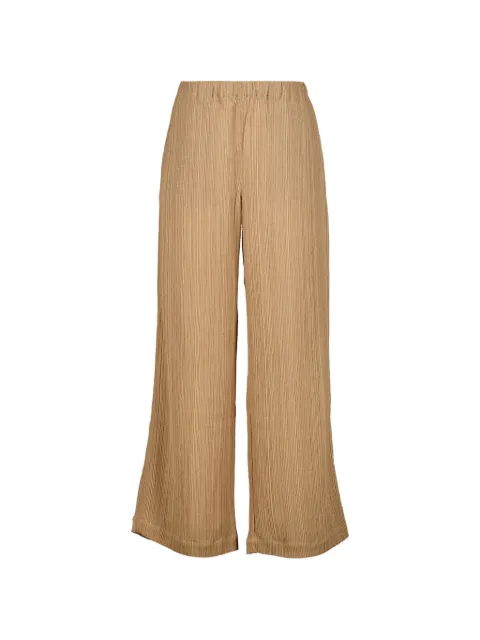 120% Lino pleated palazzo pants Brown 33ELIW29S9G512700