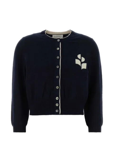 MARANT ÉTOILE Lona logo-intarsia cardigan Blue CA0163FAD1L16E