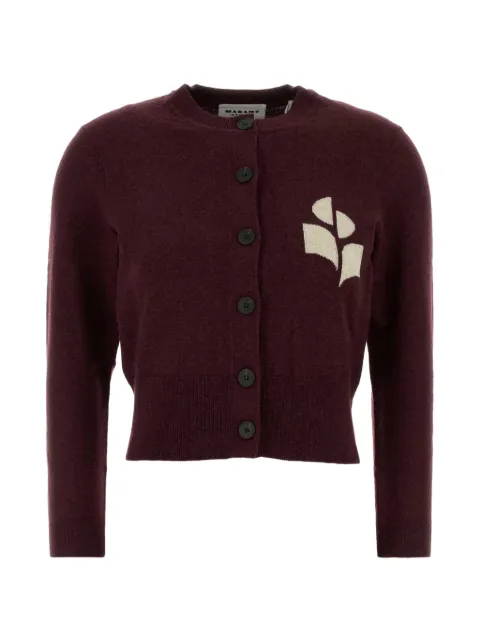 MARANT ÉTOILE logo-intarsia button-up cardigan Red CA0040FAA1X05E