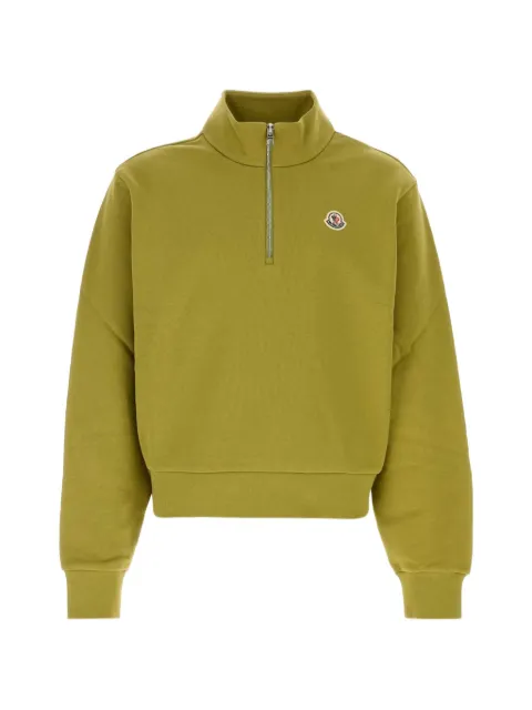 Moncler logo-patch quarter-zip sweater Green L20918G00059899V4
