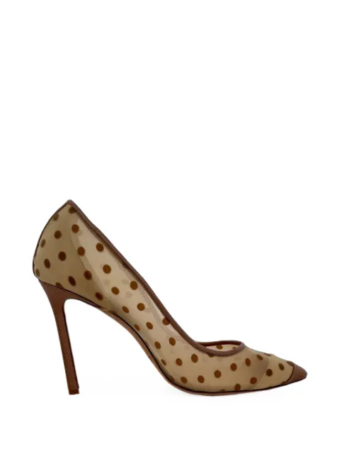 Jimmy Choo Pre-Owned polka-dot mesh pumps Neutrals RFCPUGBSH785555W