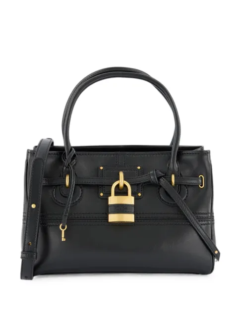 Chloé padlock leather tote bag Black CH26WS823S600