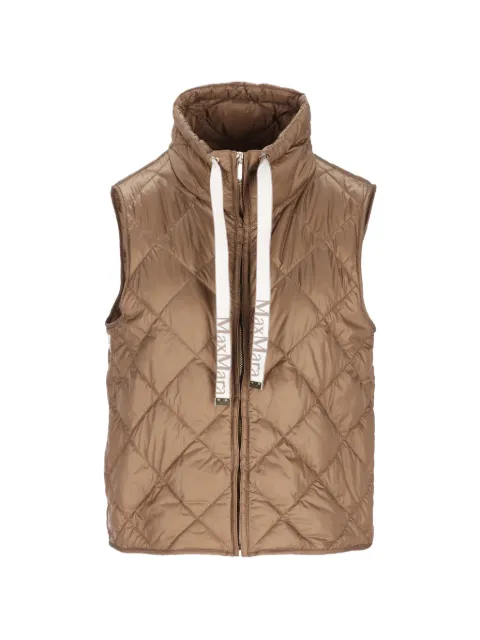 Max Mara Diamond-patterned quilted gilet Brown 2629296035600