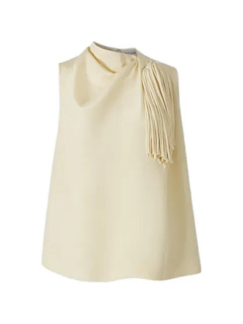 Altuzarra Alden fringe-detail draped blouse Neutrals F2264032100SE