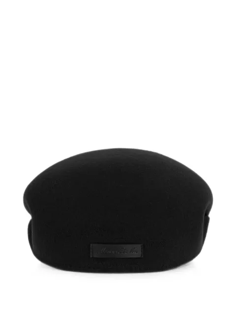 Manière De Voir Amos in black wool flat cap Black ACC1387