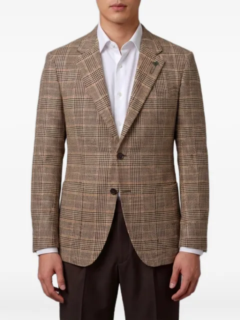 Lardini Prince of Wales check single-breasted blazer Brown AC5816EACIF67515