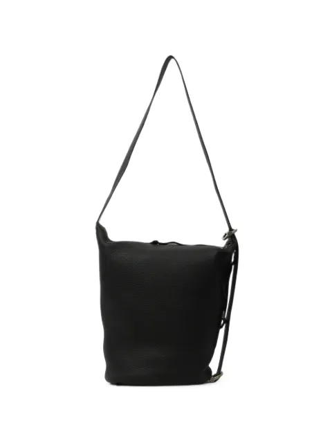 LOEWE medium Loop Bucket hammered leather bag Black BB22LBMX08