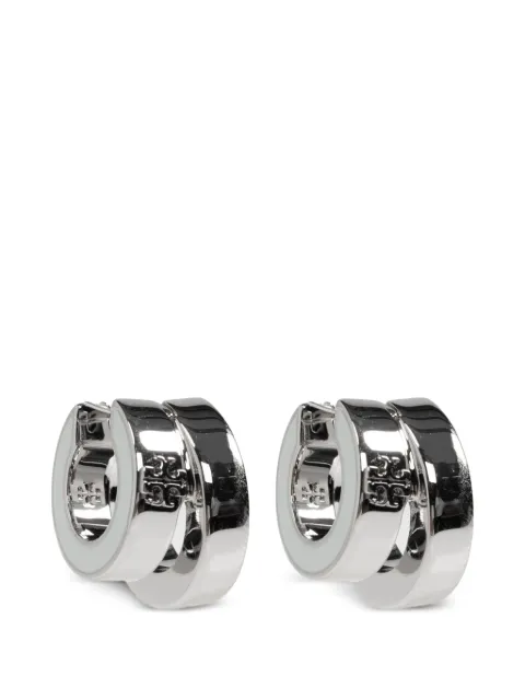Tory Burch logo-embossed enamel-detail earrings Silver 1844440