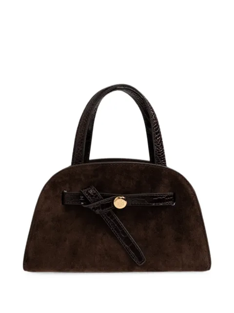 Tory Burch small Romy suede bauletto bag Brown 183362