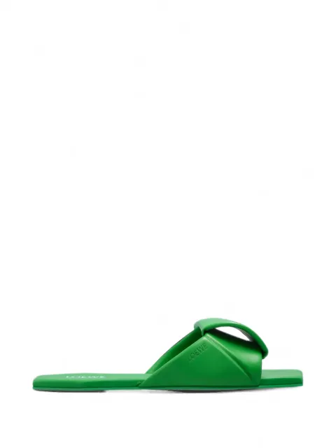 LOEWE Origami leather sandals Green L815465XBD