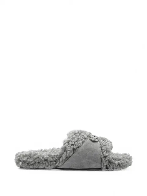 Balenciaga Furry buckled slides Grey 850938W14I3