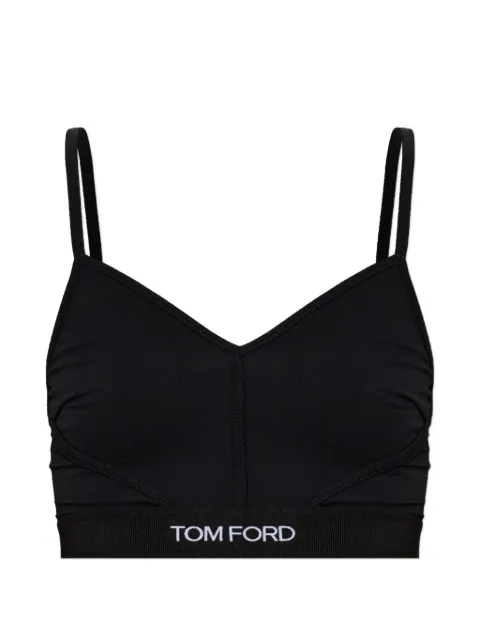 TOM FORD logo-underband V-neck bra Black TSJ473JEX011