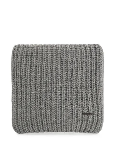 DSQUARED2 ribbed logo-plaque scarf Grey KNM022701W00001