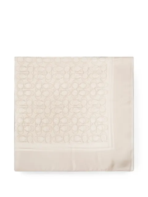 Coach monogram-print silk scarf Neutrals 29C27550