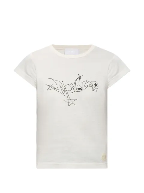 Moncler logo-print T-shirt Neutrals L20938C0001989B8U