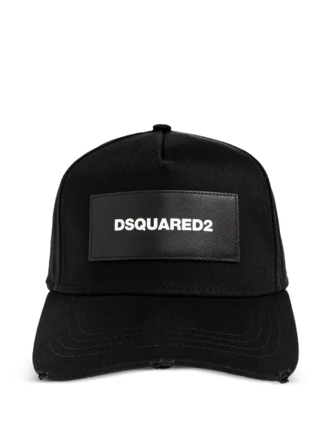 DSQUARED2 logo-patch distressed baseball cap Black BCM102405C00001