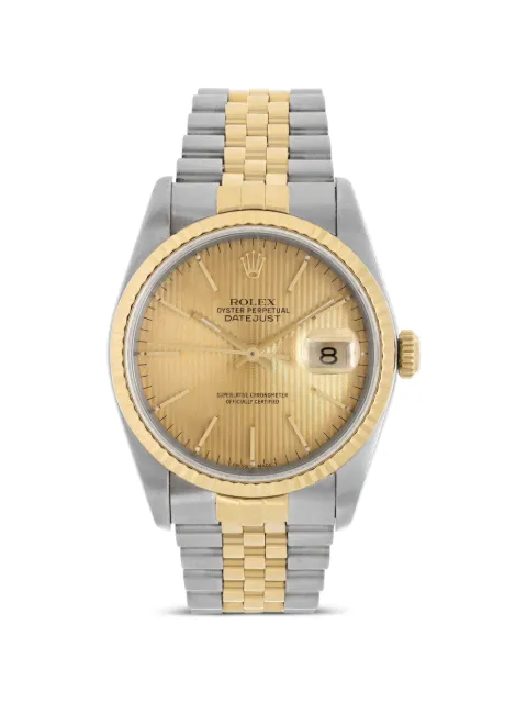 Rolex Datejust fluted bezel 36mm watch Gold 16233