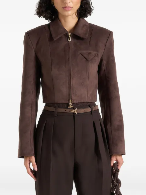 Manière De Voir Adina in brown suede cropped jacket Brown WMN39852