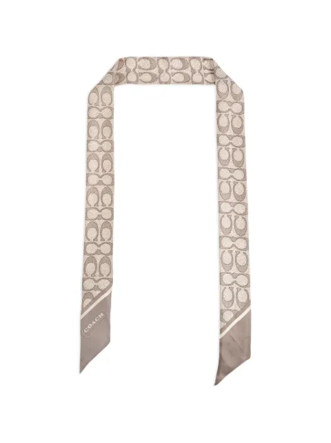 Coach Signature-print silk scarf Neutrals 29C27830