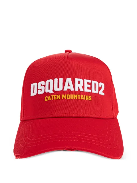 DSQUARED2 distressed-effect embroidered baseball cap Red BCM103105C00001