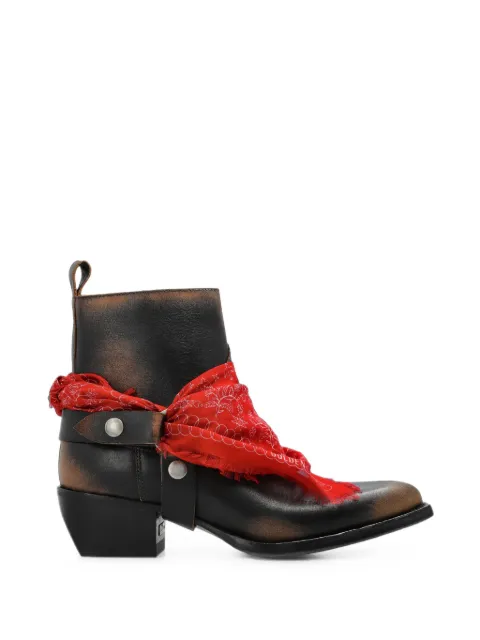 Golden Goose Debbie boots in black leather with removable buckle and bandana Black GWF00545F008800