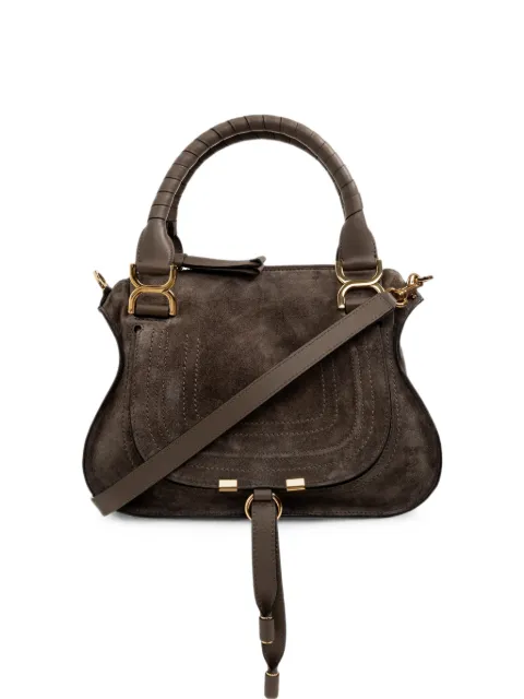 Chloé small Marcie suede tote bag Brown CH26WS628P37