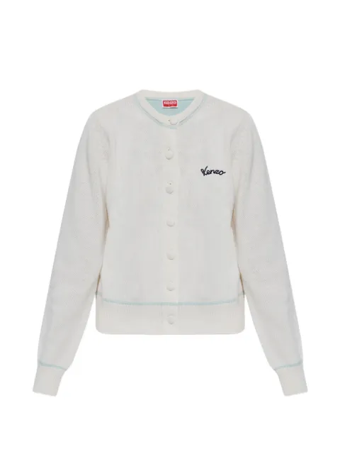 Kenzo embroidered-logo knit cardigan Neutrals FG62CA7513FA