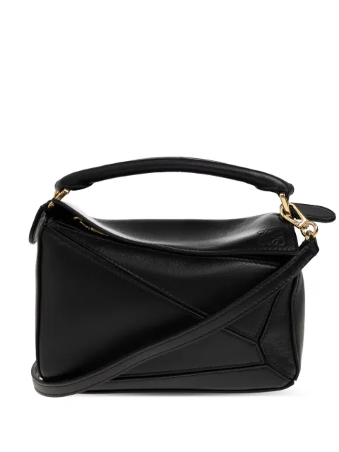 LOEWE mini Puzzle leather tote bag Black A510PLIX18
