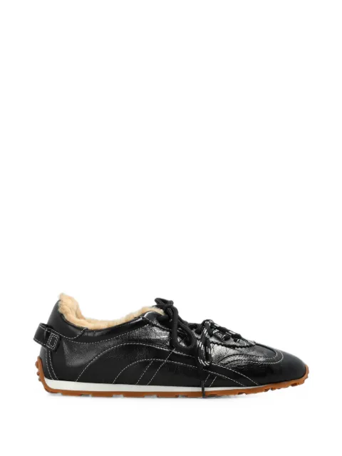 DSQUARED2 DC-642 shearling-lined leather sneakers Black SNW036125109238