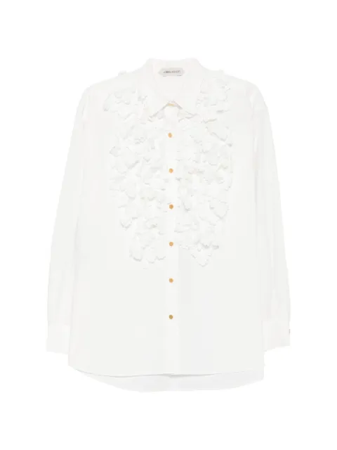 Alberta Ferretti floral-appliqué shirt White A02086622