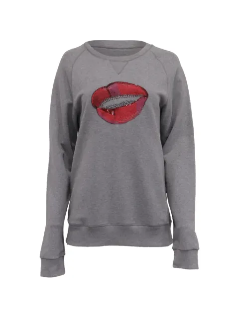 Dries Van Noten Pre-Owned sequin-embellished Lip sweater Grey RFCPUUSCL785412W