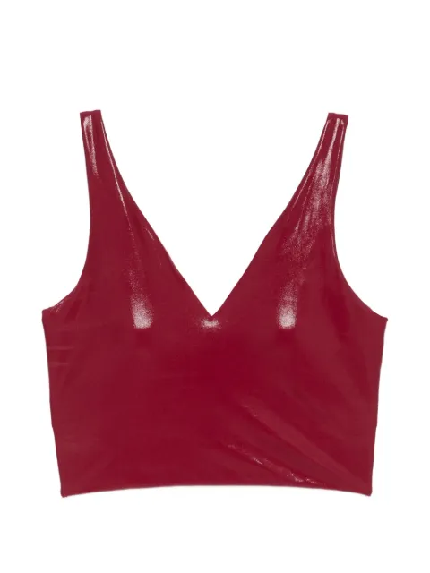 MACRON V-neck cropped performance top Red 200007810001