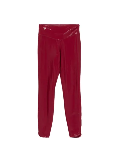 MACRON metallic-effect logo-patch performance leggings Red 200007800001