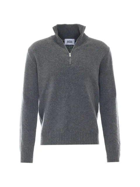 ALPHA STUDIO half-zip high-neck sweater Grey 7214H