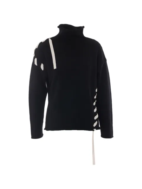 ALPHA STUDIO high-neck tape-detail sweater Black 8120H