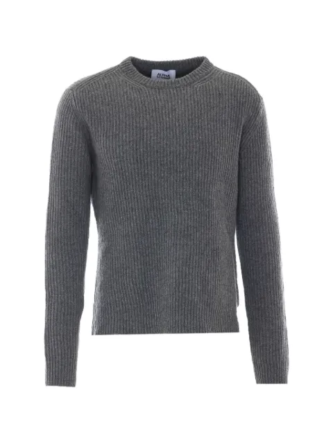 ALPHA STUDIO ribbed-knit crew-neck sweater Grey 7215C