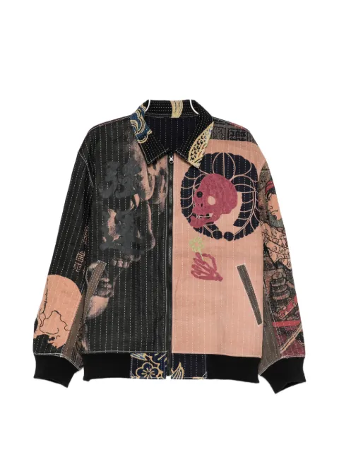 TP WORKS all-over graphic-print shirt jacket Black TPWRKS5015
